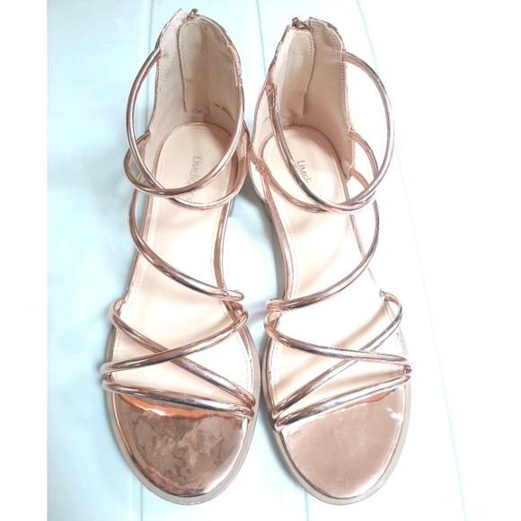 Rose Gold Metallic Sandals - Picture 2 of 4